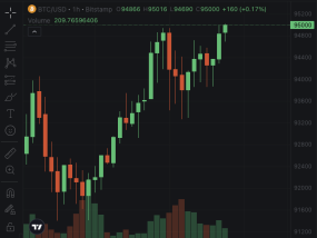 比特币首次突破95000美元/枚，日内涨逾3%|界面新闻 · 快讯